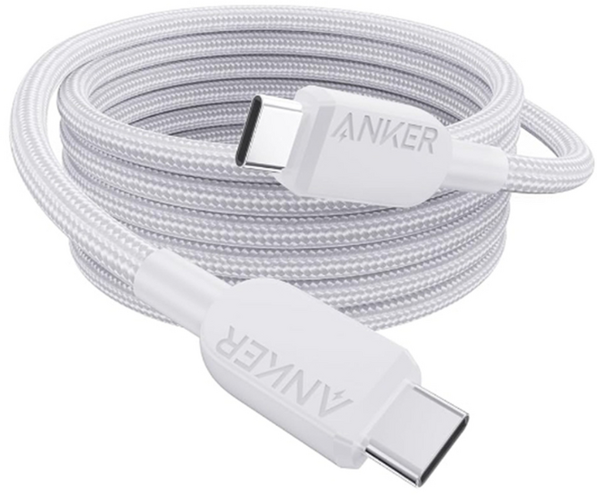 앤커 240W 초고속 C타입 케이블, 1개, 화이트 1.8m