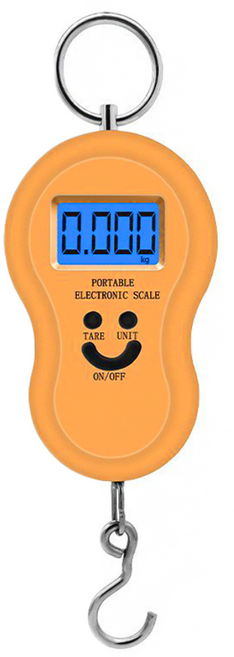 50kg 휴대용 디지털 미니 손저울 낚시, 1개, 오렌지