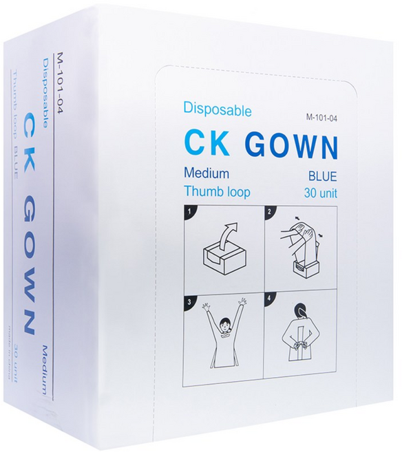 CK 일회용 비닐가운, 블루, 30개