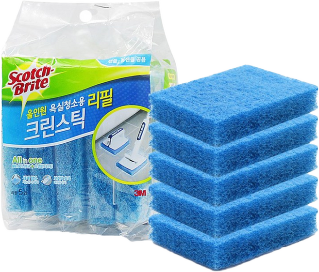 3M 스카치브라이트 올인원 크린스틱 욕실청소용 리필 5P, 1개
