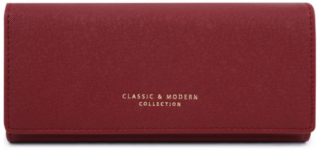 이케이 고급 가죽 여성 장지갑