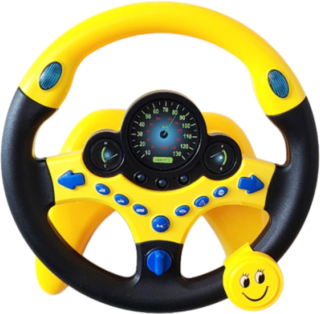 베베라팡 정품 운전놀이 핸들 7가지 오리지널 러닝알파벳 스탠드 멜로디 스포츠카 뮤직키 유아 장난감, 오리지널(받침대 부착형)_옐로우+스마일 핸들봉 증정, 1개
