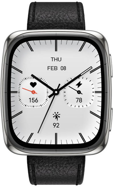 어메이즈핏 스마트워치 ACTIVE 2 Square 프리미엄, GPS + 블루투스, 4.4cm, 블랙