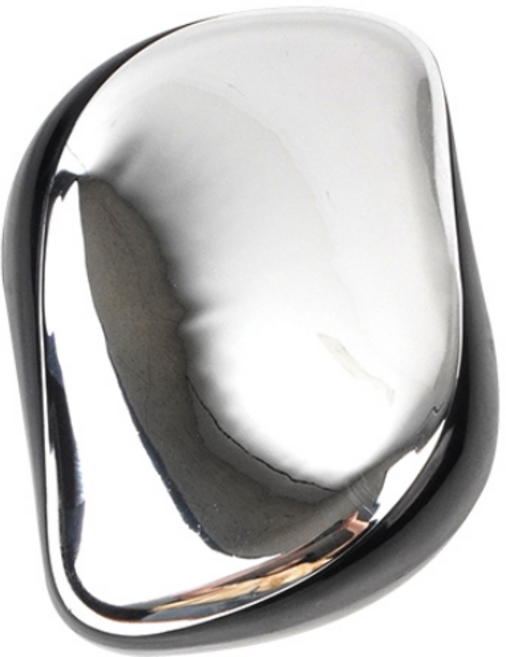 머리 엉킴방지 저자극 미니 한손 휴대용 헤어브러쉬 메탈 실버, 1개