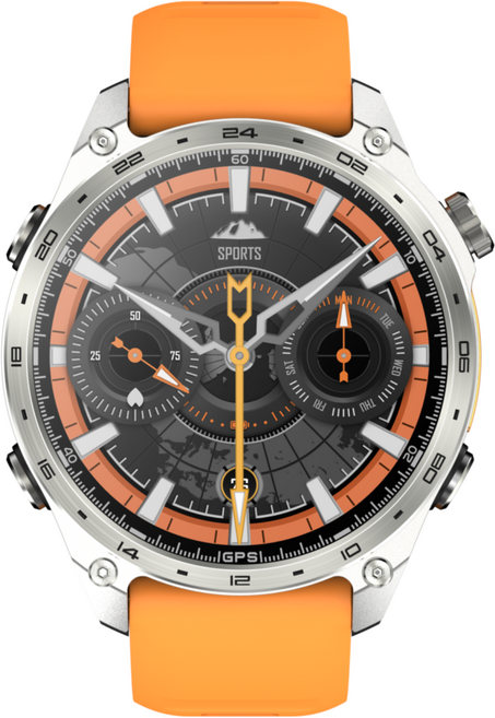 한국어 문자판 HUADAI HD300PRO 다기능 아웃도어 스마트워치 GPS내장 NFC결제 지원 오프라인지도 건강관리 방수 피트니스 시계, GPS + 블루투스, 36.3mm, 오렌지 [선물상자 포함]