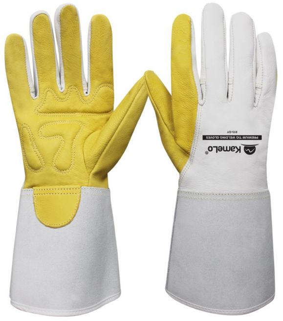 카멜로 캠핑 알곤 용접장갑 티그 가죽 작업장갑 815-GY 노랑, 2세트
