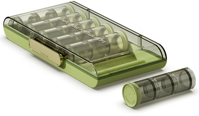 미니플 게이즈 휴대용 요일별 알약 케이스 약통 약케이스 약보관함, 1개, 그린 세트