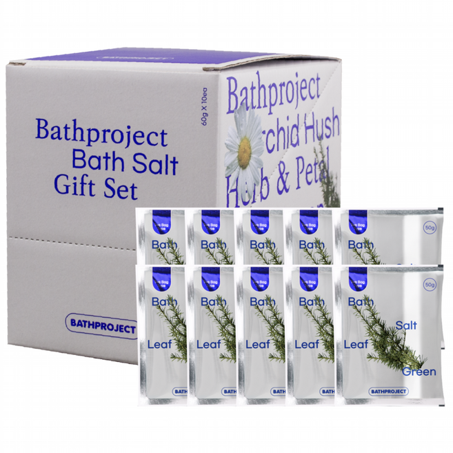 배쓰프로젝트 배쓰 솔트 리프그린 티백형 입욕제 우디향 50g x 10개입, 500g, 1개