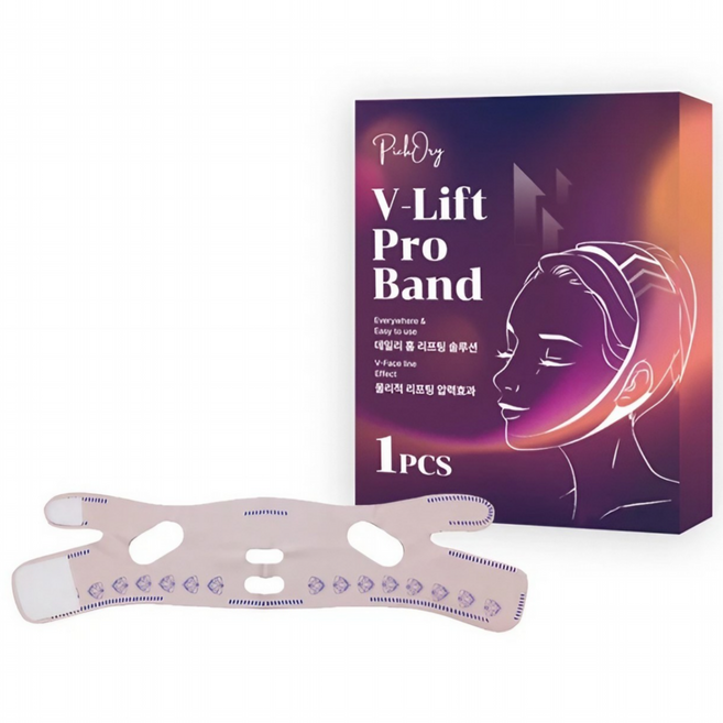 픽커리 얼굴 페이스 턱 브이 리프팅 밴드, 1개, 스킨핑크