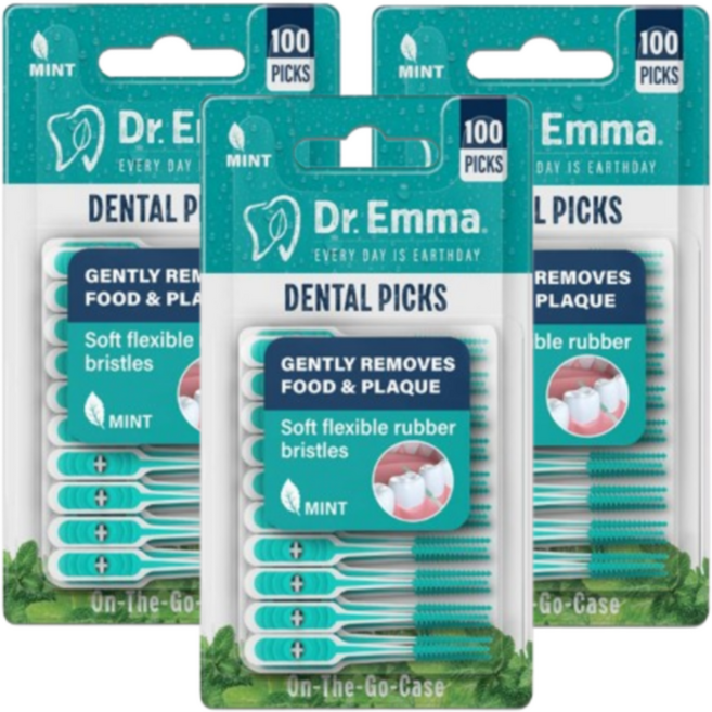 닥터에마 소프트 덴탈픽 민트, 3개, 100개입, 0.7mm