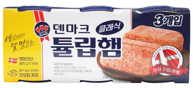 튤립푸드 농심 덴마크 튤립 햄 클래식, 200g, 6개 - 쿠팡