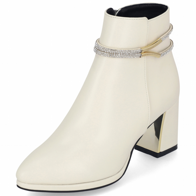 엘칸토 마쯔 여성 보석 스트랩 앵클 부츠 7cm LCWA30M34V