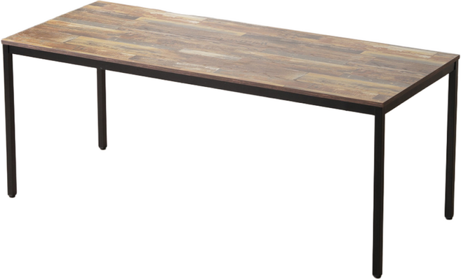 오피스엔홈 엘미오 750 1200 1800 철재 테이블 식탁 업소용, 프레임블랙 + 빈티지