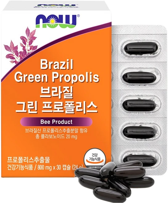 나우푸드 브라질 그린 프로폴리스 24g, 30정, 1개 - 쿠팡