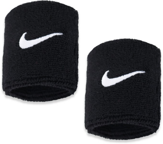 나이키 스우시 클래식 손목밴드, 블랙, 2개
