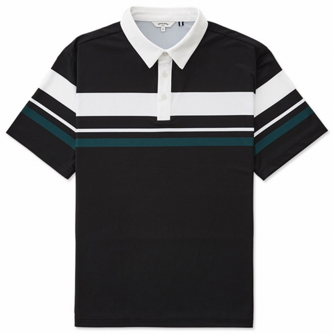 [STCO] 남성 블록 기능성 골프 반팔 티셔츠 블랙