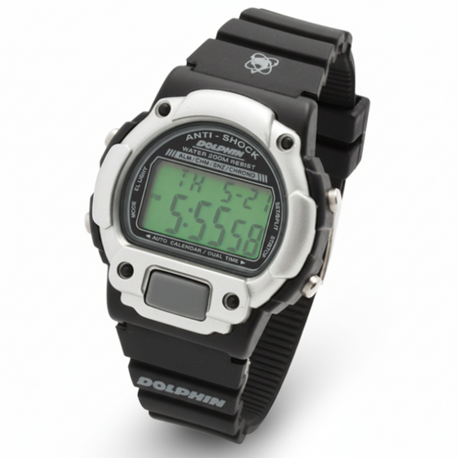 [정품]돌핀 DOLPHIN MRP567-28/듀얼타임/조깅/군인/전자/200M방수 시계