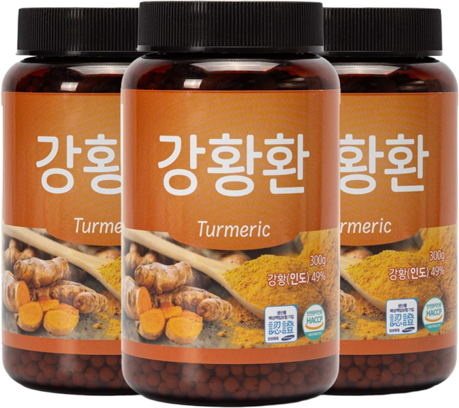 백세식품 강황환 300g 인도산(최상급) HACCP해썹 인증, 3개