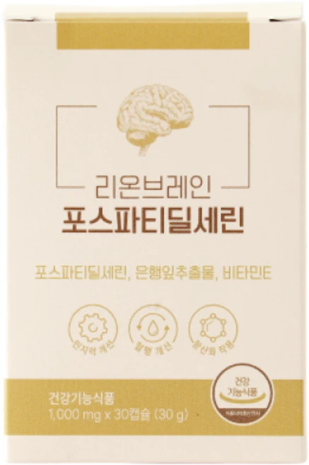 리온브레인 포스파티딜세린 징코 인지력상승 집중력 영양제 식약처 인증, 4박스, 30정 - 쿠팡