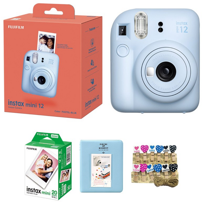 후지필름 인스탁스 미니12 즉석카메라+필름20장, 파스텔블루, 1개