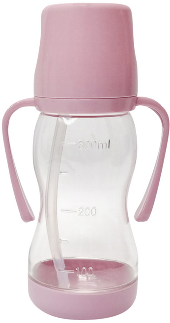 성인 요양원 손잡이 빨대물병 완벽흘림방지 350ml 노인용품 병원빨대컵, 1개, 라온/350ml-핑크