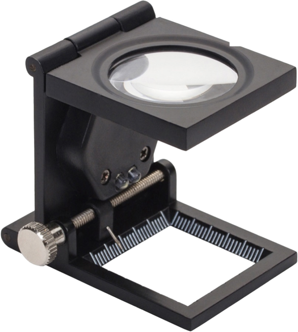 아이앤에이치 10X 루페 보석 섬유 검사 접이식 돋보기 확대경 LED, 1개