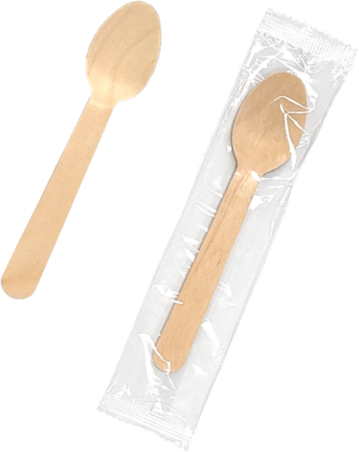 원바이 OPP 우드스푼 개별포장 140mm 100개, 1세트, 100개입