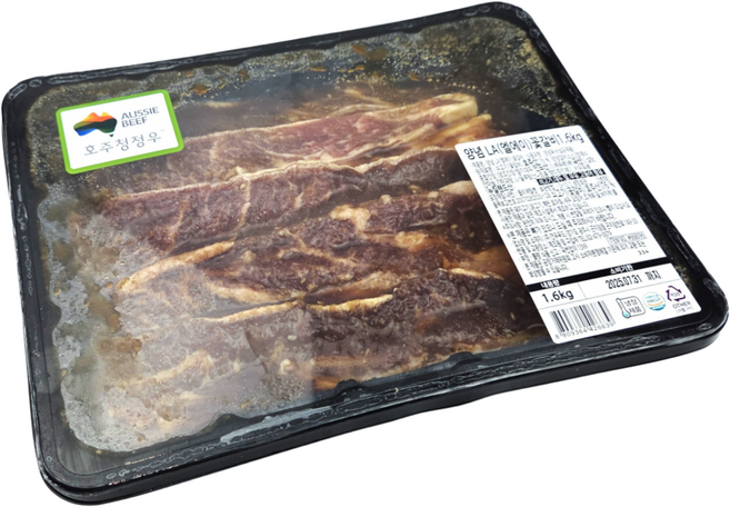 <식자재랜드>코스트코 호주산 양념 엘에이 꽃갈비 1.6kg LA갈비구이 양념갈비 양념 소갈비, 1개