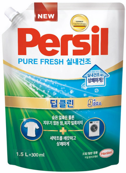 퍼실 딥클린 퓨어 프레쉬 실내건조 드럼용 액상세제 본품, 1.8L, 2개