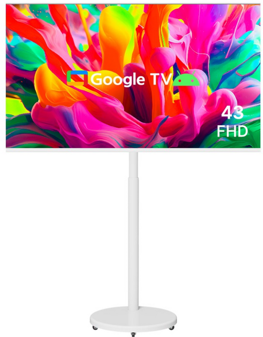 무빙큐빅스 스마트 43인치 FHD 삼탠바이미 X1시리즈 화이트에디션 셋트 이동식 tv 거치대 스탠바이미 삼텐 중소바이미, 고객직접설치, 스탠드형, 109cm/43인치