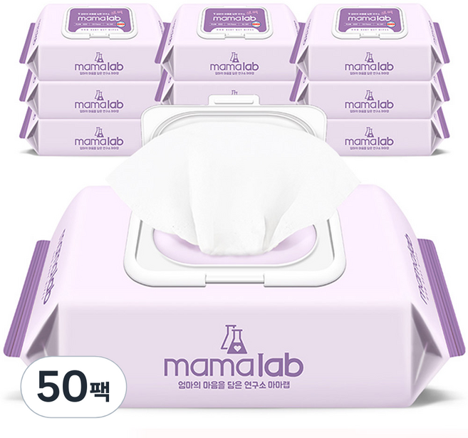 마마랩 올데이 아기물티슈 캡형, 43g, 120매, 50개