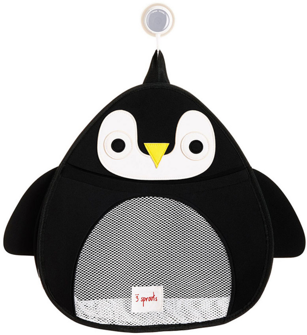 3스프라우츠 욕실 장난감 목욕용품 정리함 펭귄, 혼합색상, 1개