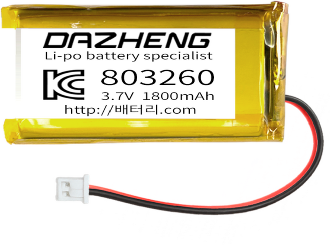 리튬폴리머 배터리 충전지 803260 3.7V 1800mAh, 1개, 1개입