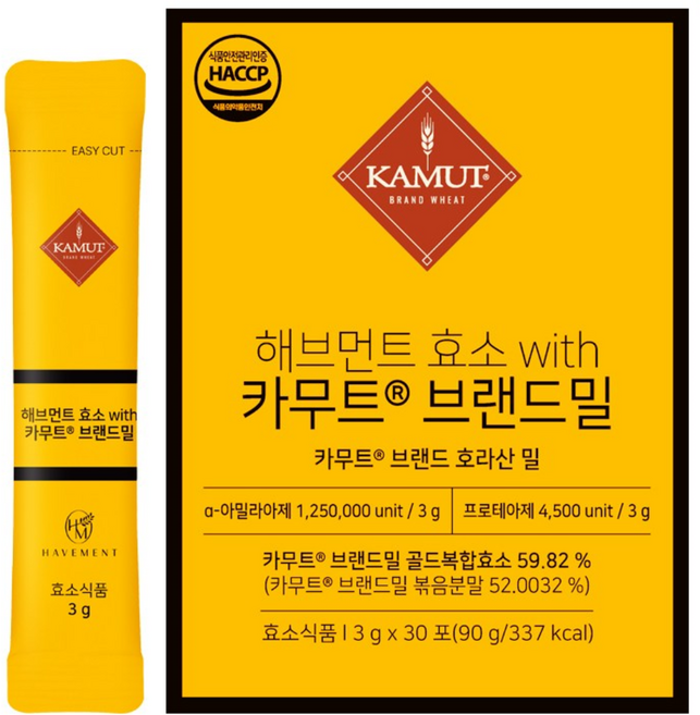 카무트효소분말 식약청 HACCP인증 캐나다 정품 30포, 90g, 1개