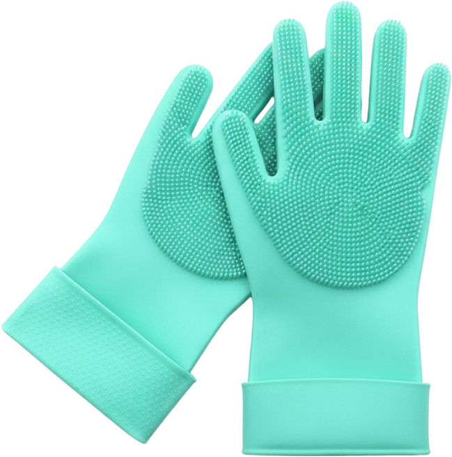 위즈쇼퍼 제로스크레치 실리콘 수세미 매직장갑 미들바디, 3세트, FREE(one size), WS그린