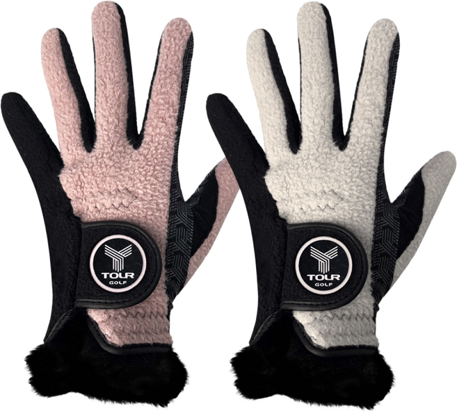 투어골프 논슬립 방한 겨울 골프장갑 여성용 양손, TGW-05/인디핑크, 1세트