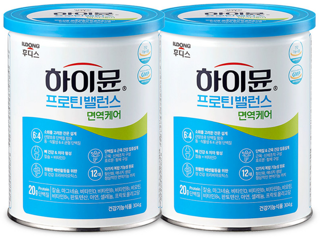 일동후디스 최신상 업그레이드 하이뮨 프로틴 밸런스 면역케어, 304g, 2개