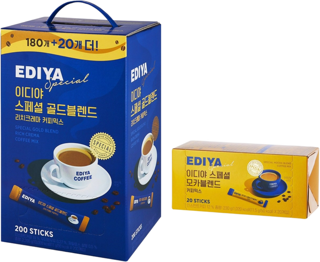 이디야 스페셜 골드블렌드 커피믹스 11g x 200T + 모카블렌드 커피믹스 11.5g x 20T