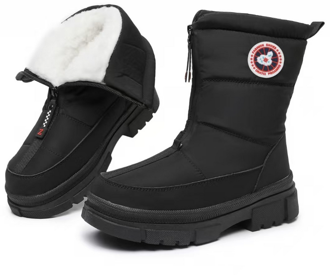 겨울 여성 방한 털부츠 패딩 눈부츠 미끄럼방지 방수 따뜻한 중장목 패션 워커 스타일