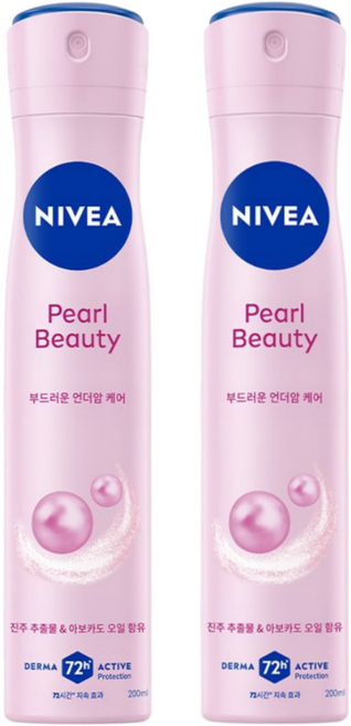 니베아 데오드란트 펄 앤 뷰티 스프레이 200ml, 200g, 2개