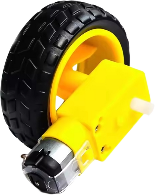 아두이노 RC카 노랑 DC 기어드 TT모터 바퀴 세트 3~6V, 1개