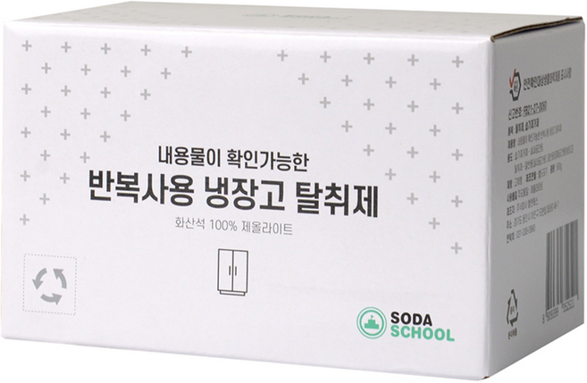 소다스쿨 내용물이 확인가능한 반복사용 냉장고 탈취제, 500g, 1개