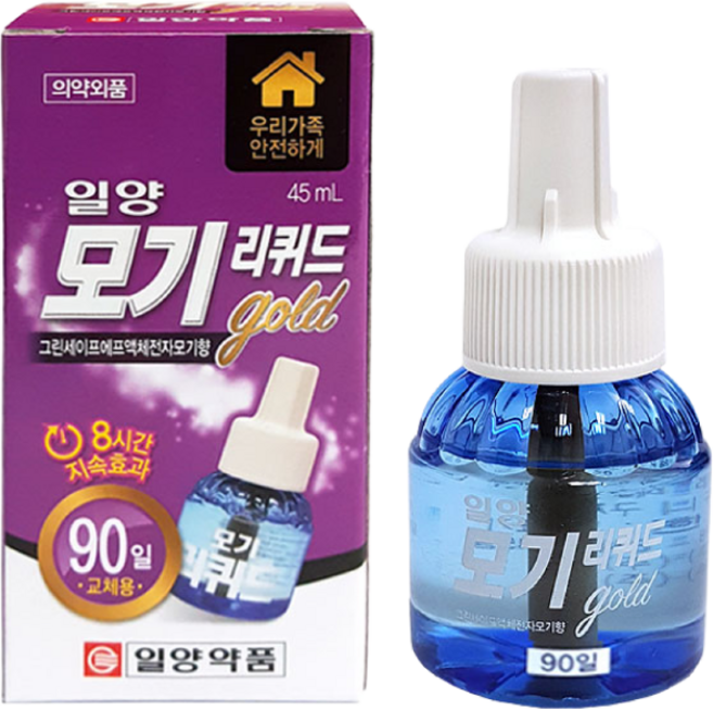 일양약품 모기리퀴드 골드 액체모기향 리필(90일) 모기/파리, 45ml, 1개