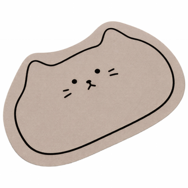 디아쿠아 인테리어 감성 방매트 미끄럼방지 규조토 고양이 매트, 05.라이트브라운, 1개
