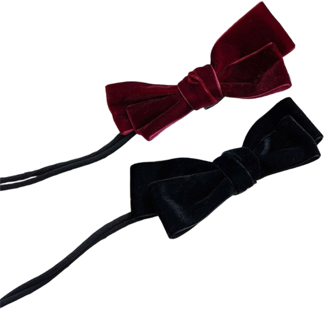 시우리빙 벨벳 리본 당고머리 올림머리 메이커밴드 2P세트
