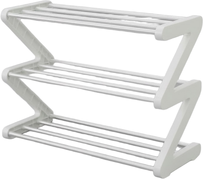 멜틱 3단 현관 신발 정리대, 화이트, 1개