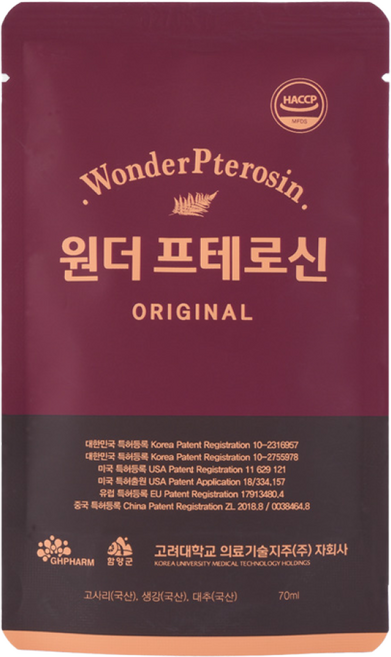 원더 프테로신 오리지널 12박스 70ml X 360포 고사리추출물 고사리액상차, 원더프테로신 오리지널