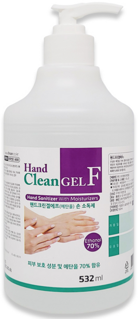 퍼슨 핸드크린겔 에프 에탄올 70% 손소독제 532ml 레몬향, 1개