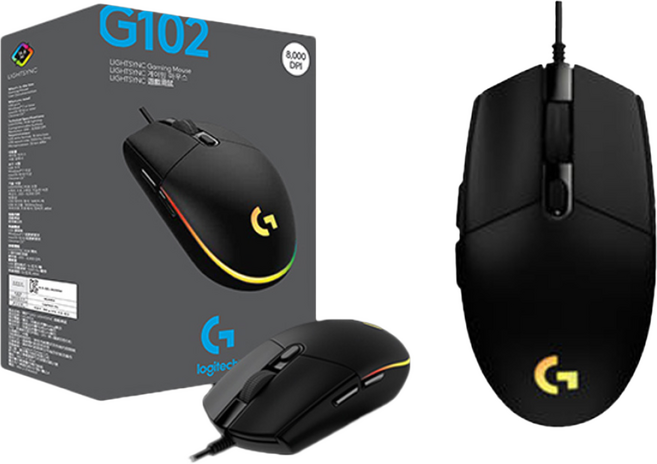 로지텍 G102 2세대 LIGHTSYNC 게이밍 유선마우스, 블랙(BLACK) 로지텍정품 박스