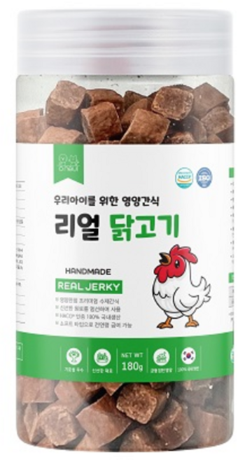 강아지 노즈워크 간식 리얼져키, 1개, 닭, 180g